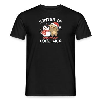 Loutre L’hiver est plus chaud ensemble Schneemann - T-shirt homme - noir - Devant - AI Model Male 178 light (178cm)