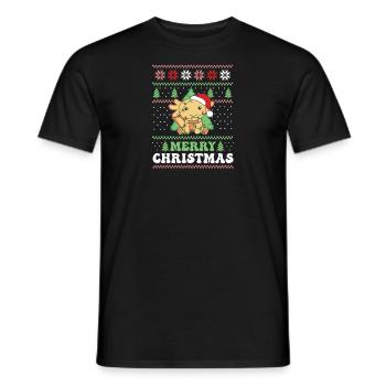 Joyeux Noël rétro moche Noël Axolotl - T-shirt homme - noir - Devant - AI Model Male 178 light (178cm)