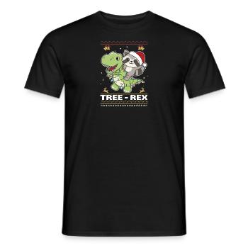 Joyeux Noël moche raton laveur Arbre Rex - T-shirt homme - noir - Devant - AI Model Male 178 light (178cm)