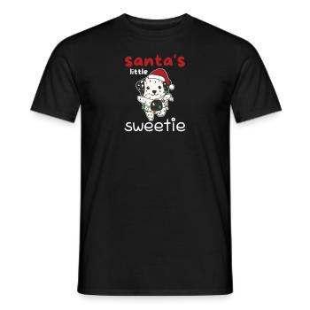 Dalmatian Christmas Santa's little sweetie - Men's T-Shirt - black - Front - AI Model Male 178 light (178cm)