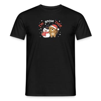 Beaver I'm snow cute snowman snow pun - Men's T-Shirt - black - Front - AI Model Male 178 light (178cm)