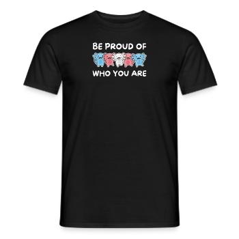 Transgender Flag Gay Pride LGBTQ Axolotl - Männer T-Shirt - Schwarz - Vorne - AI Model Male 178 light (178cm)