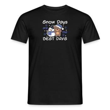 Bear Snow Days are the best days Winter Snowman - Men's T-Shirt - black - Front - AI Model Male 178 light (178cm)