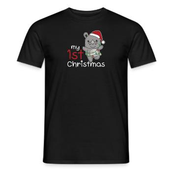 Nashorn Weihnachten Nashörner my 1st Christmas - Männer T-Shirt - Schwarz - Vorne - AI Model Male 178 light (178cm)