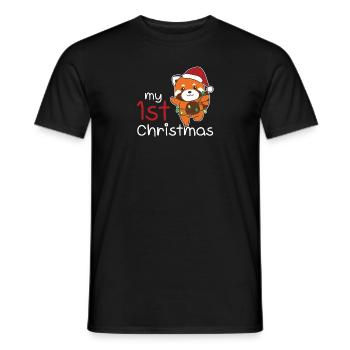 Rote Panda Weihnachten Pandas roux mon 1er Noël - T-shirt homme - noir - Devant - AI Model Male 178 light (178cm)