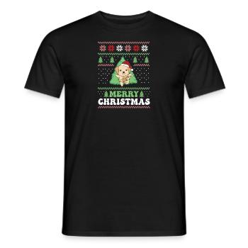 Joyeux Noël rétro moche Noël Labrador - T-shirt homme - noir - Devant - AI Model Male 178 light (178cm)