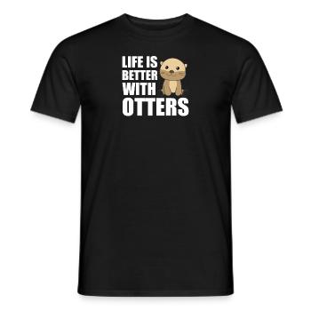 La vie est meilleure avec la loutre - loutre douce - T-shirt homme - noir - Devant - AI Model Male 178 light (178cm)
