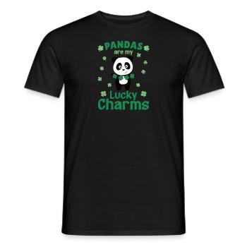 Les pandas sont mes porte-bonheur La Saint-Patrick - T-shirt homme - noir - Devant - AI Model Male 178 light (178cm)