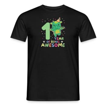 Drache zum 1. Geburtstag für Kinder ein Jahr alt - Männer T-Shirt - Schwarz - Vorne - AI Model Male 178 light (178cm)