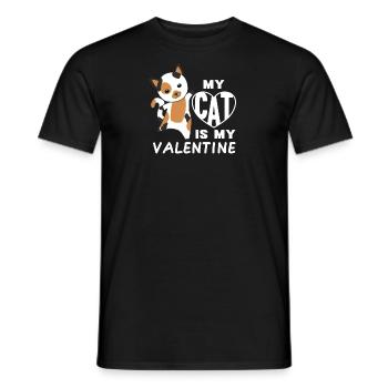 Mon chat est mon chat mignon de la Saint-Valentin pour la Saint-Valentin - T-shirt homme - noir - Devant - AI Model Male 178 light (178cm)