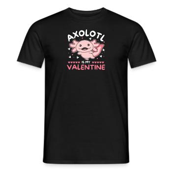 Axolotl zum Valentinstag süße Tiere mit Herzen - Männer T-Shirt - Schwarz - Vorne - AI Model Male 178 light (178cm)