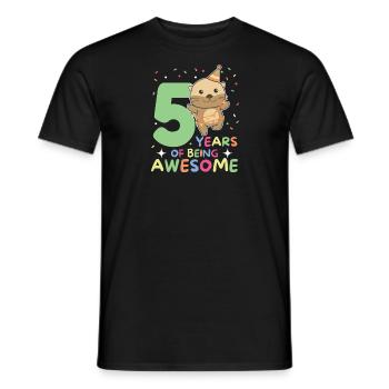 Loutre pour les enfants de 5 ans - T-shirt homme - noir - Devant - AI Model Male 178 light (178cm)