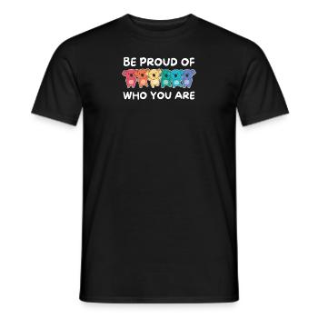 Drapeau arc-en-ciel Gay Pride LGBTQ Koala - T-shirt homme - noir - Devant - AI Model Male 178 light (178cm)