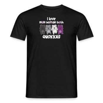 Asexual Flag Pride LGBTQ Cute Quokka - Men's T-Shirt - black - Front - AI Model Male 178 light (178cm)