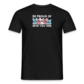 Trans Flag Gay Pride LGBTQ French Bulldog - Men's T-Shirt - black - Front - AI Model Male 178 light (178cm)