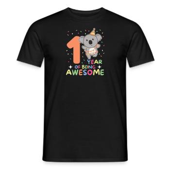 Koala for 1st birthday for children one year old - Men's T-Shirt - black - Front - AI Model Male 178 light (178cm)