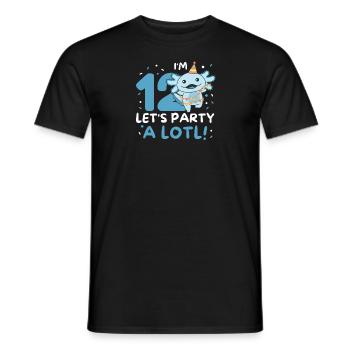 12th birthday Axolotl twelve years sweet Axolotls - Men's T-Shirt - black - Front - AI Model Male 178 light (178cm)