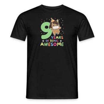 Horse for 9th birthday Children nine years old - Men's T-Shirt - black - Front - AI Model Male 178 light (178cm)