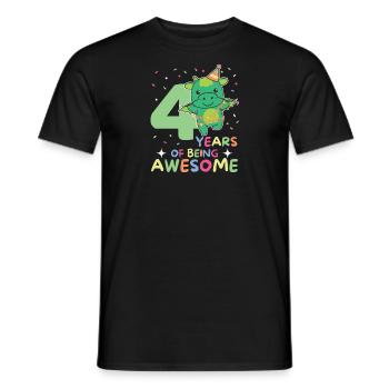 Drache zum 4. Geburtstag Kinder vier Jahre alt - Männer T-Shirt - Schwarz - Vorne - AI Model Male 178 light (178cm)