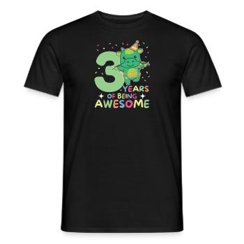Drache zum 3. Geburtstag Kinder drei Jahre alt - Männer T-Shirt - Schwarz - Vorne - AI Model Male 178 light (178cm)