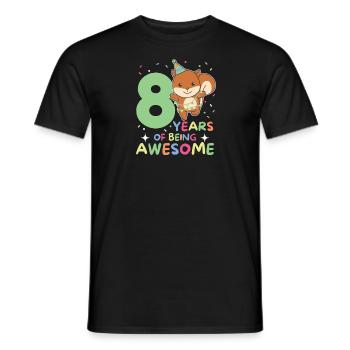 Écureuil pour les enfants de 8 ans huit ans - T-shirt homme - noir - Devant - AI Model Male 178 light (178cm)