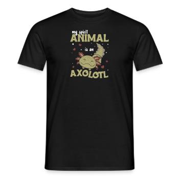 Mon animal spirituel est un axolotl doux axolotl - T-shirt homme - noir - Devant - AI Model Male 178 light (178cm)
