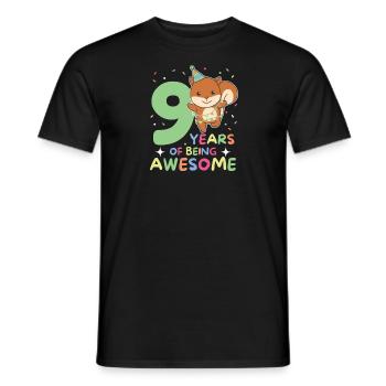 Squirrel for 9th birthday Children nine years - Men's T-Shirt - black - Front - AI Model Male 178 light (178cm)
