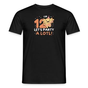 12ème anniversaire Axolotl douze ans doux Axolotls - T-shirt homme - noir - Devant - AI Model Male 178 light (178cm)