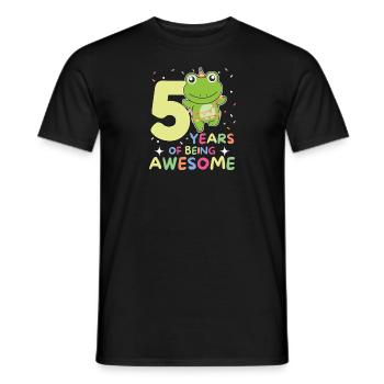 Grenouille pour 5e anniversaire Enfants de cinq ans - T-shirt homme - noir - Devant - AI Model Male 178 light (178cm)