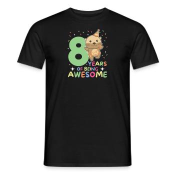 Loutre pour ses enfants de 8 ans - T-shirt homme - noir - Devant - AI Model Male 178 light (178cm)