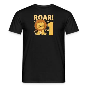 Kinder 1. Geburtstag Löwe 1 Jahre Alt - Männer T-Shirt - Schwarz - Vorne - AI Model Male 178 light (178cm)