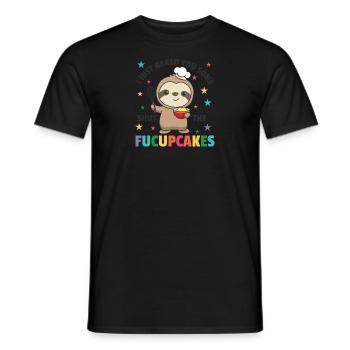 Je viens de vous faire cuire un peu fermer le paresseux fucupcakes - T-shirt homme - noir - Devant - AI Model Male 178 light (178cm)