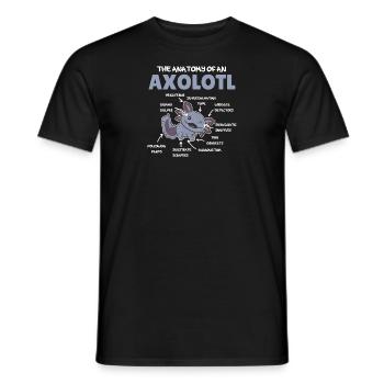 Axolotl Explication Anatomie d’un Axolotl - T-shirt homme - noir - Devant - AI Model Male 178 light (178cm)