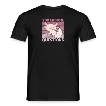 Axolotl lover cute animals children axolotl - Men's T-Shirt - black - Front - AI Model Male 178 light (178cm)