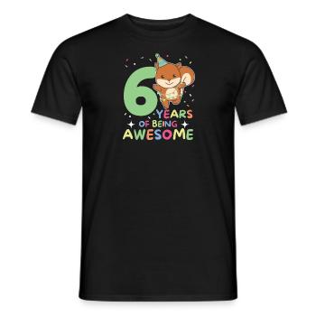 Squirrel for 6th birthday Children six years - Men's T-Shirt - black - Front - AI Model Male 178 light (178cm)