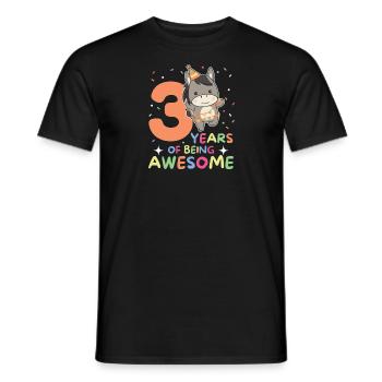 Âne pour les enfants de 3 ans de trois ans - T-shirt homme - noir - Devant - AI Model Male 178 light (178cm)