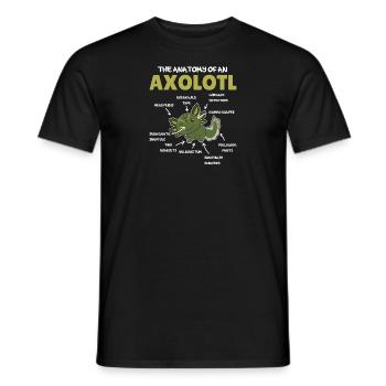 Axolotl Explication Anatomie d’un Axolotl - T-shirt homme - noir - Devant - AI Model Male 178 light (178cm)