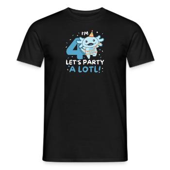4ème anniversaire axolotl quatre ans axolotls sucrés - T-shirt homme - noir - Devant - AI Model Male 178 light (178cm)