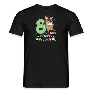 Horse for 8th birthday Children eight years old - Men's T-Shirt - black - Front - AI Model Male 178 light (178cm)
