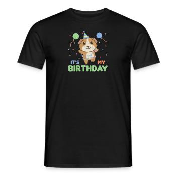 Cochon d’Inde pour l’anniversaire des enfants c’est mon - T-shirt homme - noir - Devant - AI Model Male 178 light (178cm)