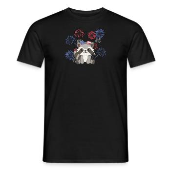 4 juillet American Raccoon for Kids USA - T-shirt homme - noir - Devant - AI Model Male 178 light (178cm)