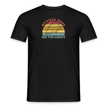 Mes blagues sur la pizza sont trop ringards cadeau de la fête des pères - T-shirt homme - noir - Devant - AI Model Male 178 light (178cm)