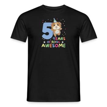 Cochon d’Inde pour les enfants de 5 ans cinq - T-shirt homme - noir - Devant - AI Model Male 178 light (178cm)