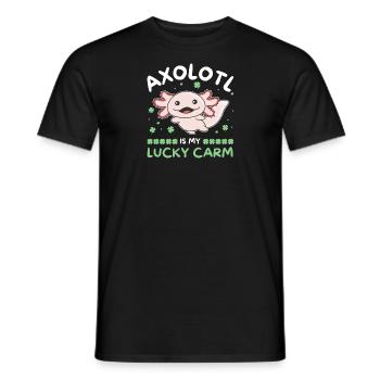Axolotl est ma voiture chanceuse Kleeblatt St Patricks Day - T-shirt homme - noir - Devant - AI Model Male 178 light (178cm)