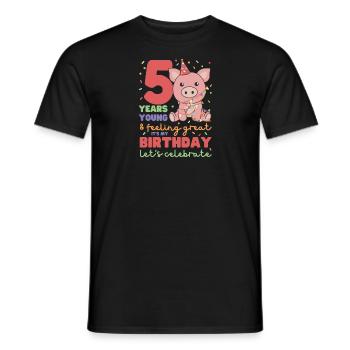 Cochon pour les 5 ans Enfants de cinq ans - T-shirt homme - noir - Devant - AI Model Male 178 light (178cm)