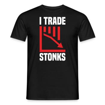 Trade Stonks Trading Day Investor Day - Men's T-Shirt - black - Front - AI Model Male 178 light (178cm)