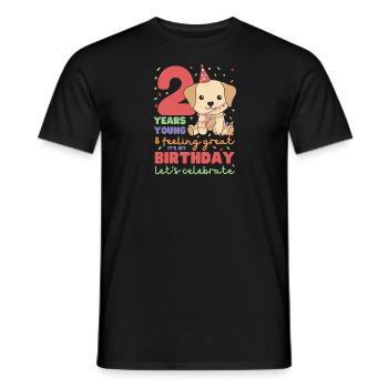 Labrador pour les enfants de 2e anniversaire de deux ans - T-shirt homme - noir - Devant - AI Model Male 178 light (178cm)