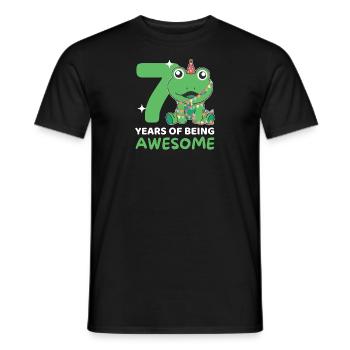 Grenouille pour 7e anniversaire Enfants de sept ans - T-shirt homme - noir - Devant - AI Model Male 178 light (178cm)