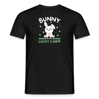 Hase is my lucky carm Kleeblatt St Patricks Day - Men's T-Shirt - black - Front - AI Model Male 178 light (178cm)