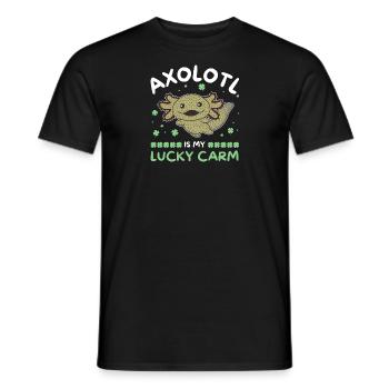 Axolotl is my lucky carm Kleeblatt St Patricks Day - Men's T-Shirt - black - Front - AI Model Male 178 light (178cm)